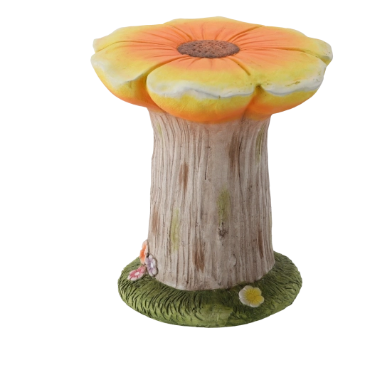 Support de jardin pour pot de fleurs avec fleur orange