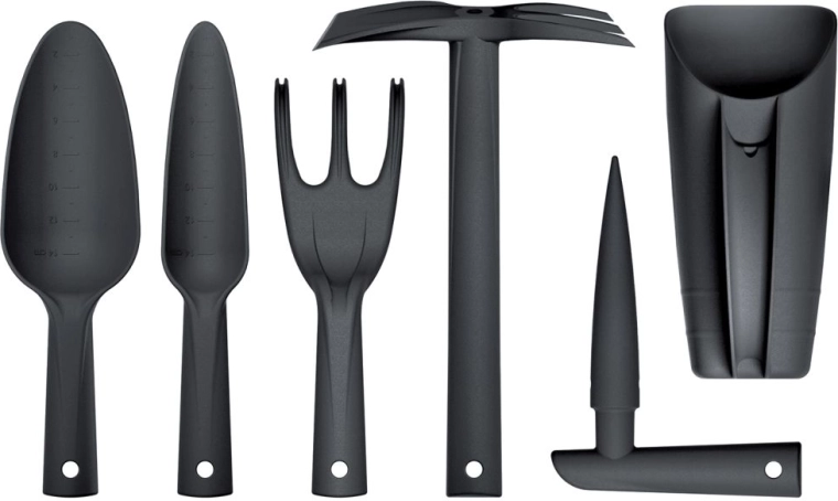 Respana Hand Garden Tool Set – 6-piece, Black with Bag