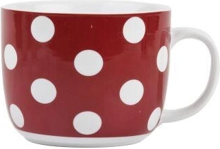 Mug à soupe à pois 730 ml rouge en céramique BANQUET