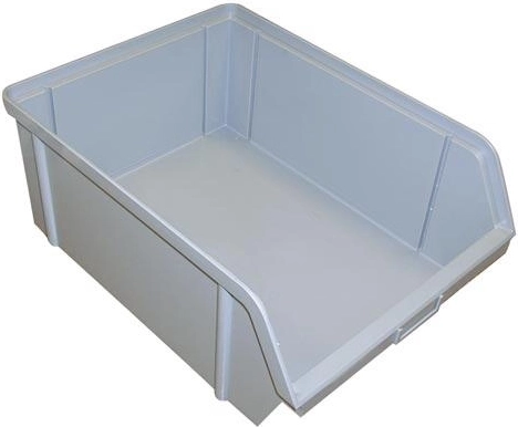 Afgeschuinde opbergbak 400 × 300 × 162 mm, grijs, draagvermogen 40 kg