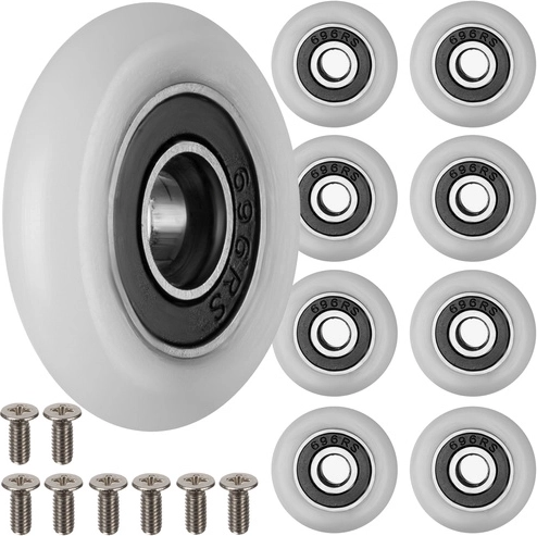 Ruhhy roulettes pour cabine de douche avec roulement à billes 23 × 6 mm (8 pcs)