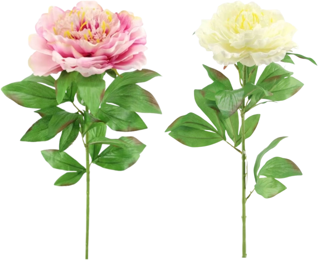 Artificial decorative peony spray 83 cm, assorted colors
