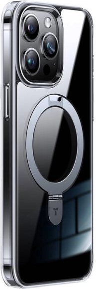 Transparent magnetic case TORRAS UPRO Ostand with stand for iPhone 15 Pro