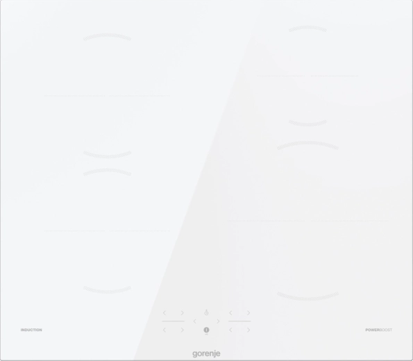 Plaque de cuisson à induction GORENJE, blanche, 4 zones, BigZone 23 cm et PowerBoost