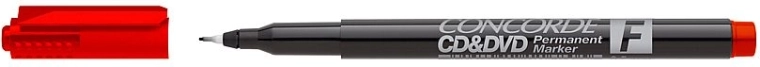 Permanent marker for CD and DVD CONCORDE, red
