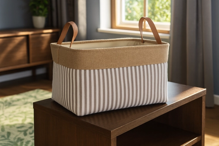 Textiele opbergmand met strepen 30 × 40 × 24 cm