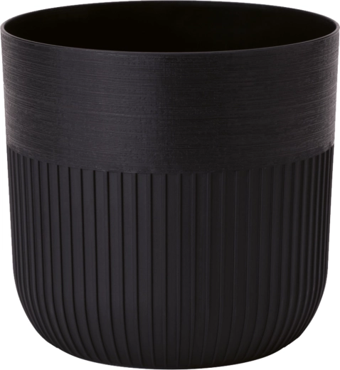 Cache-pot LUCA Petit 16 cm – pot de fleurs noir en plastique mat