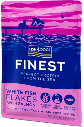 Fish4Dogs kuipje voor honden van witvis met zalm 100 g