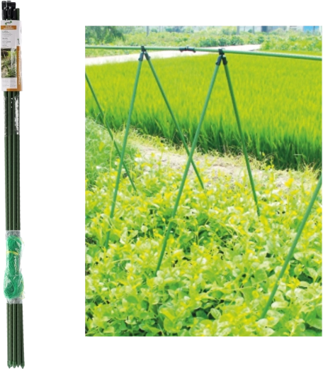 Garden frame with climbing net 1.5 m, pole diameter 16 mm, green