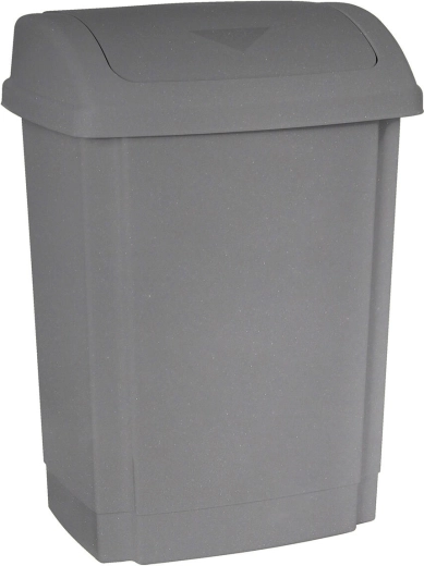 Flip-top waste bin 15 L grey polypropylene