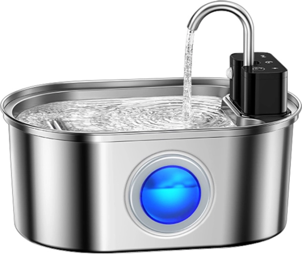 fontaine à eau sans fil en acier inoxydable pour chiens et chats 3,2 l ROJECO