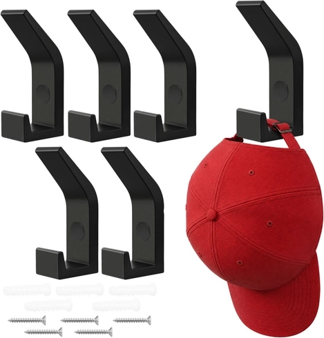Ruhhy wall hook matte black loft, triple – set of 5 pcs