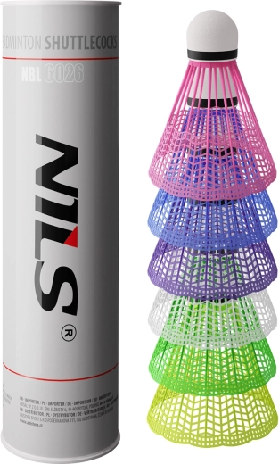 Volants de badminton NILS multicolores 6 pcs