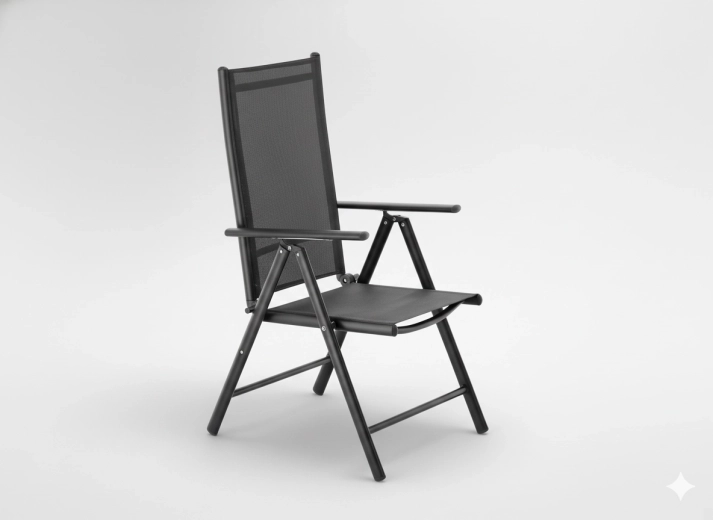 Opvouwbare aluminium tuinstoel, grijs 66 × 56 × 107 cm