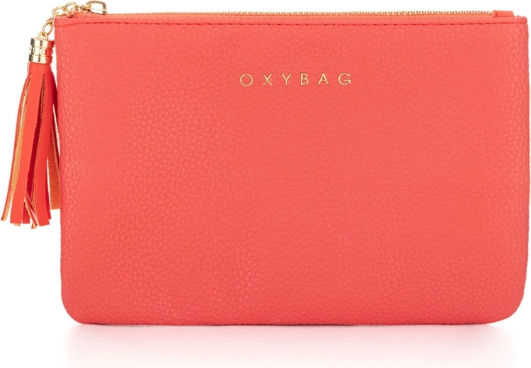 Trousse de toilette en cuir couleur corail