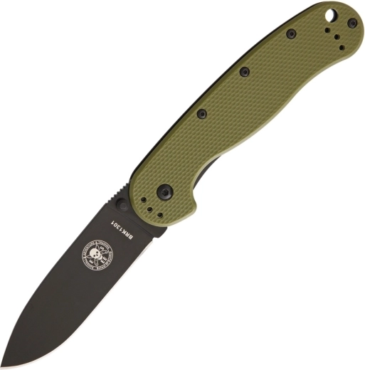 ESEE Avispa Black OD Green couteau de poche outdoor 8,9 cm, noir/vert, FRN