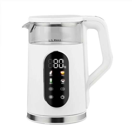 Electric kettle with temperature control 1.7 L 2200 W white