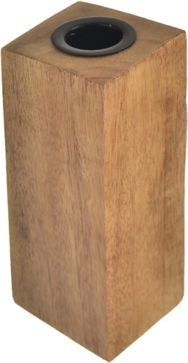 Candle Holder Made of Mango Wood and Metal 15 cm