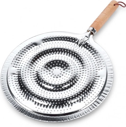 Diffuseur de flamme en métal pour cuisinière 21 cm avec poignée en bois
