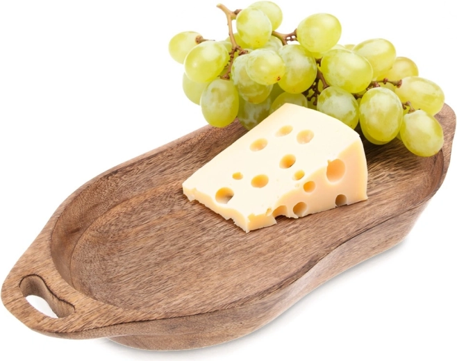 Plateau de service en bois de manguier avec poignées 42,5 × 20 × 5 cm