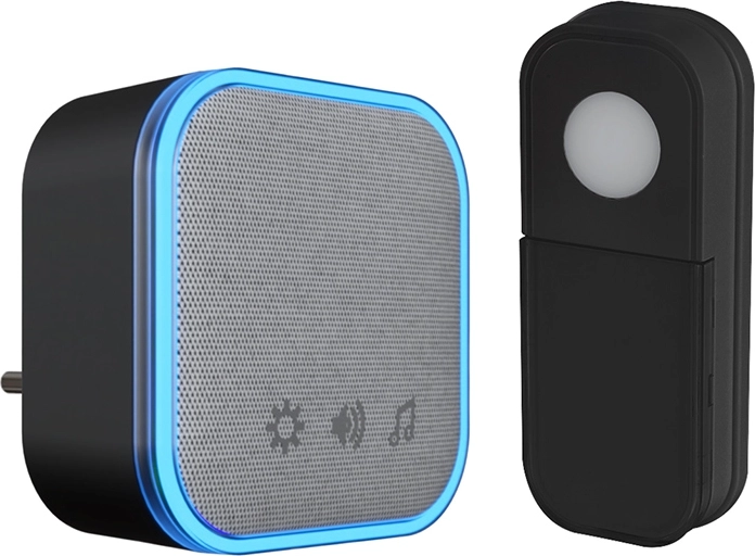 Solight kabellose Steckdosen-Klingel 180 m schwarz mit Learning Code - 1 Stück