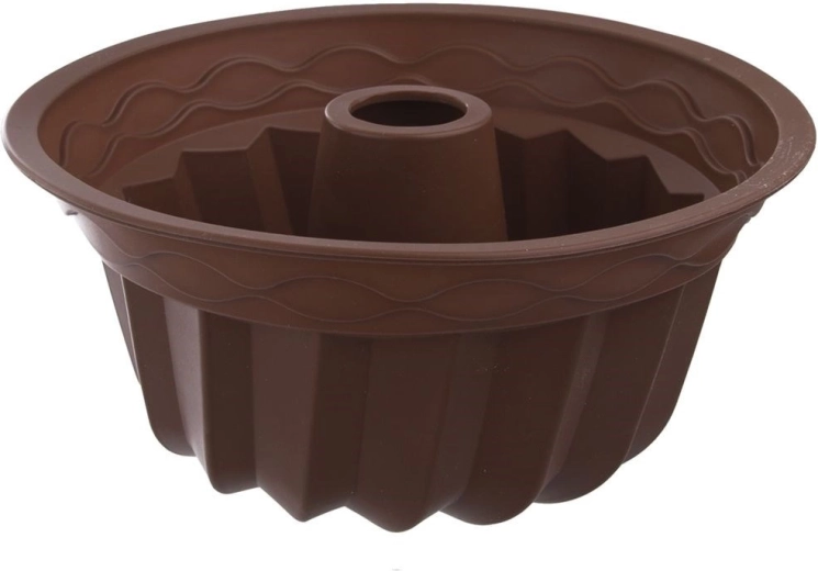 Moule à bundt cake en silicone avec cheminée 23,5 cm marron