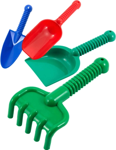 Lori plastic sand tool set (2 shovels, spade and rake)