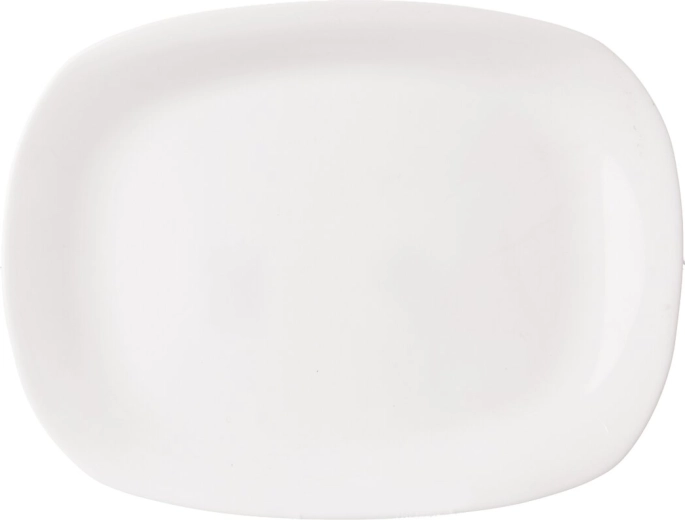 Weißer rechteckiger Servierteller aus Glas 28 × 21 cm