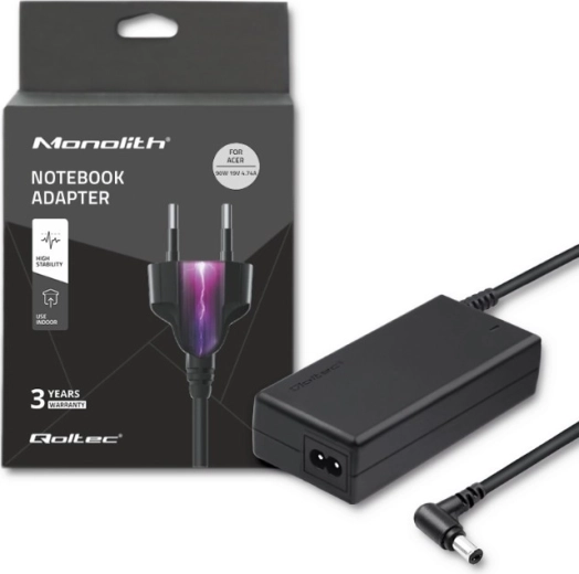 AC Adapter for Acer 90 W, 19 V, 4.74 A, 5.5 × 2.5 mm connector