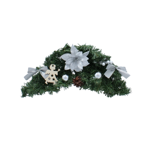 Hangende kerstdecoratie 46 cm zilver