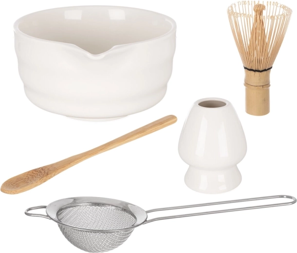 Porcelain & Bamboo Matcha Tea Preparation Set