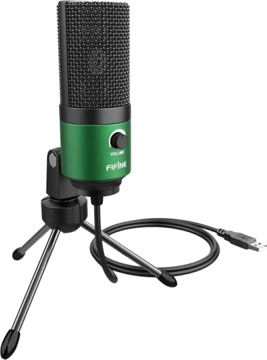 Microphone USB à condensateur Fifine K669BG vert