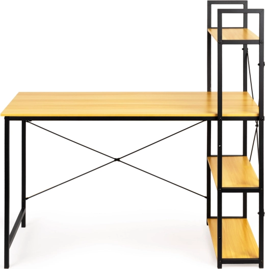 Bureau d’ordinateur en bois avec étagères loft