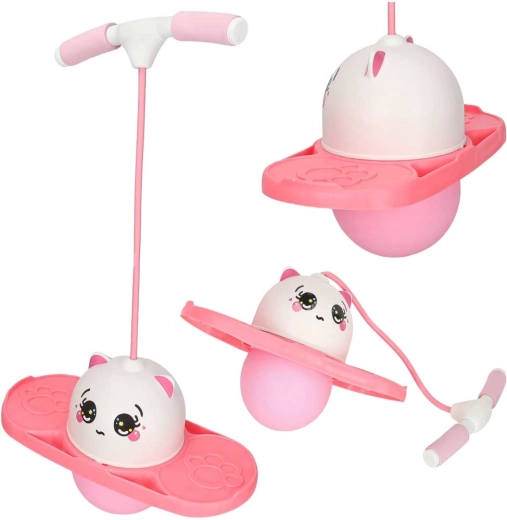 Kids’ pogo jumper for balance, white-pink