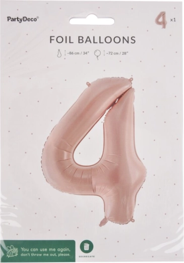 Ballon en aluminium chiffre 4 beige 72 cm