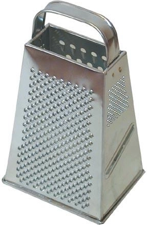 Pyramidal stainless steel grater, 4 cutting surfaces