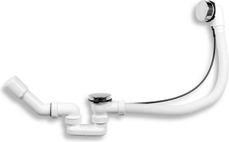 Automatische Badewannen-Ablaufgarnitur mit Siphon, Chrom