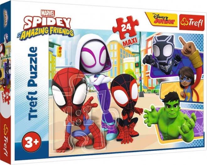 Maxi-puzzel 24 stukjes Marvel Spidey en zijn Geweldige Vrienden Trefl
