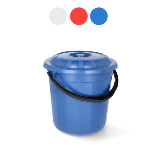 Seau plastique avec couvercle 5 l, transparent, PP apte au contact alimentaire
