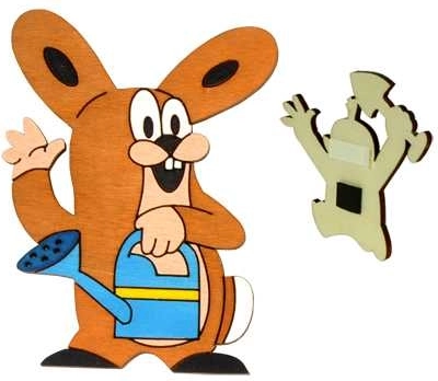 Holzdeko-Magnet Maulwurf – Freund Hase