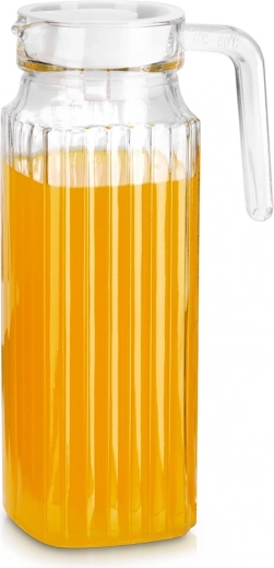Pichet en verre avec couvercle pour réfrigérateur 1 L