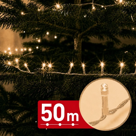 Guirlande lumineuse LED de 50 m avec 1000 LED blanc chaud