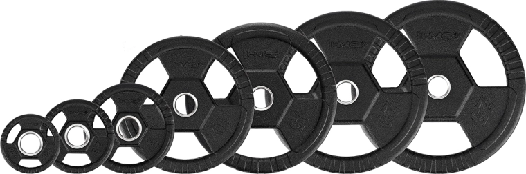 Olympic Rubber-Coated Plate with Grips HMS 10 kg