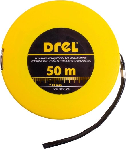 Steel retractable measuring tape 50 m x 10 mm Drel