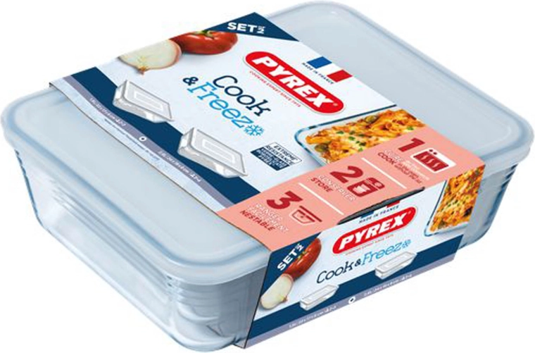 Set of PYREX Glass Containers 1.5 l and 2.6 l