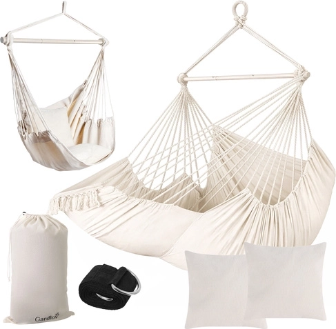 Hanging Hammock Chair 210 cm Beige GARDLOV