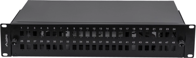 Panneau de brassage optique Lanberg 48× SC simplex / 48× LC duplex pour rack 19" 2U noir