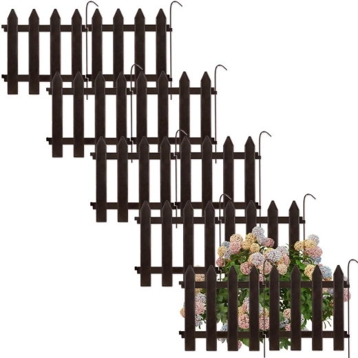 Brown garden edging fence 30 × 30 cm, set of 10 pcs