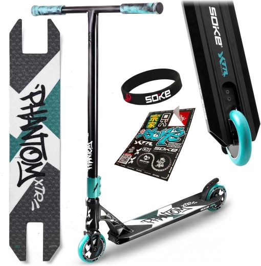 Freestyle stuntstep Soke XTR Phantom zwart-turquoise