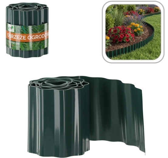 Garden edging 15 × 900 cm, green